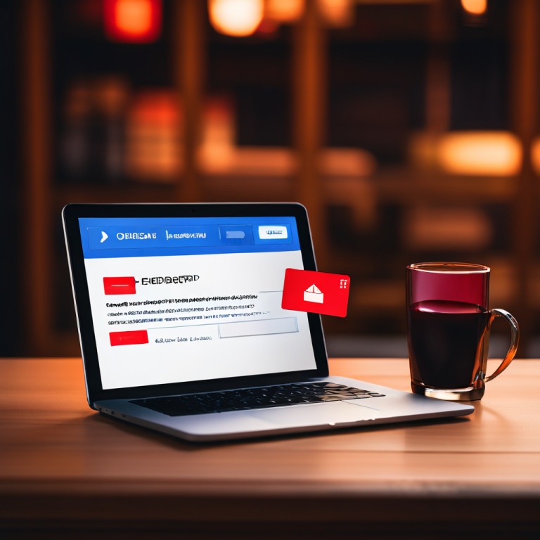 컴퓨터 화면에 빨간색 오류 아이콘과 잔액이 바닥난 신용카드 그래픽이 표시된 거래 거절 알림이 나타난 모습이다.