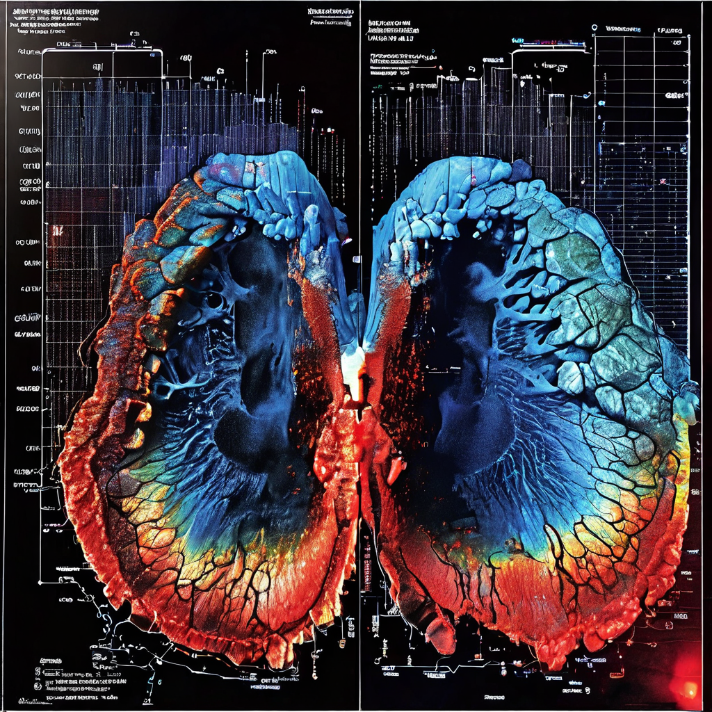 초음파 영상과 고해상도 광학 사진을 나란히 비교하고 핵심 성능 지표를 중앙 차트로 제시하여 두 영상 기술의 진단적 특성을 분석하는 의료 영상 비교 설명 이미지입니다.