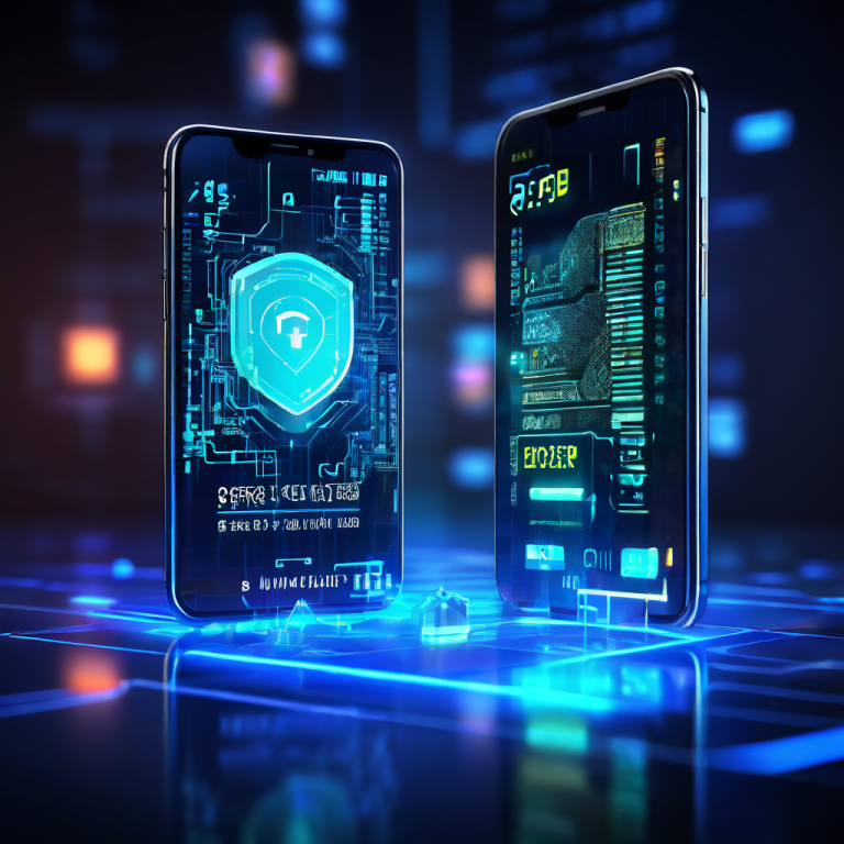 분할된 화면 왼쪽에는 물리적 보안 카드가, 오른쪽에는 스마트폰 화면의 빛나는 OTP 토큰이 현대적인 추상 배경에 배치되어 있습니다.